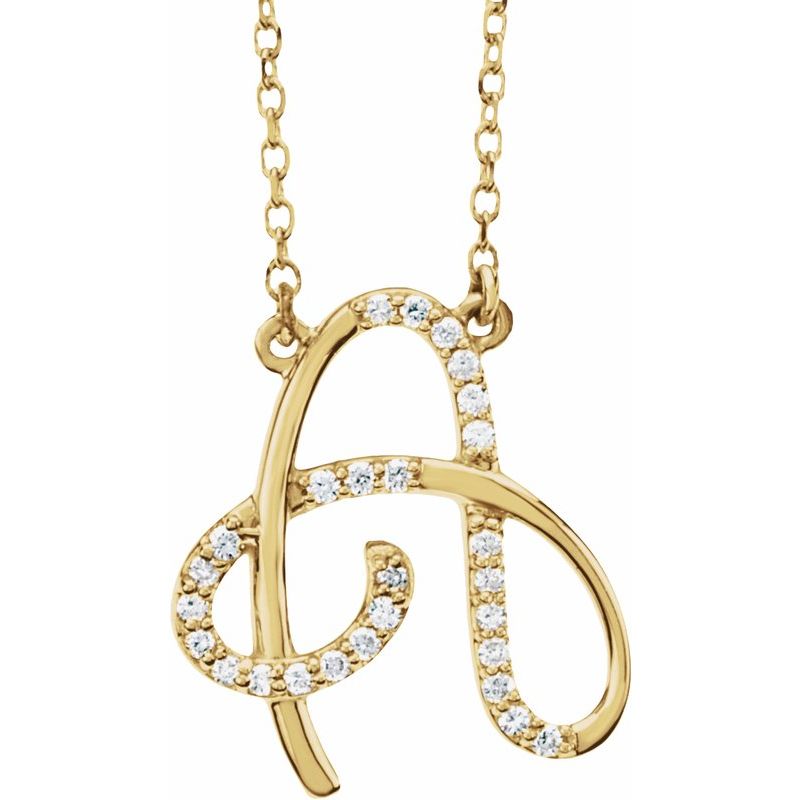 Natural Diamond Initial 16″ Necklace No. 2
