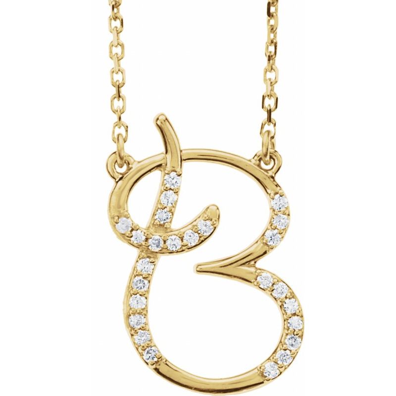 Natural Diamond Initial 16″ Necklace No. 2