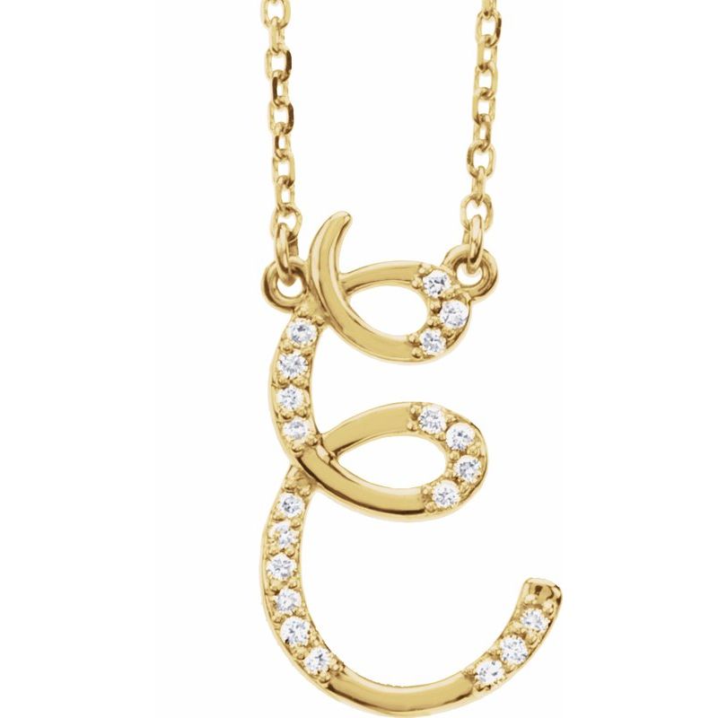 Natural Diamond Initial 16″ Necklace No. 2
