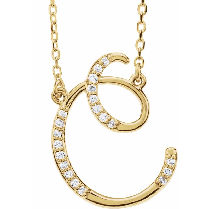 Natural Diamond Initial 16″ Necklace No. 2