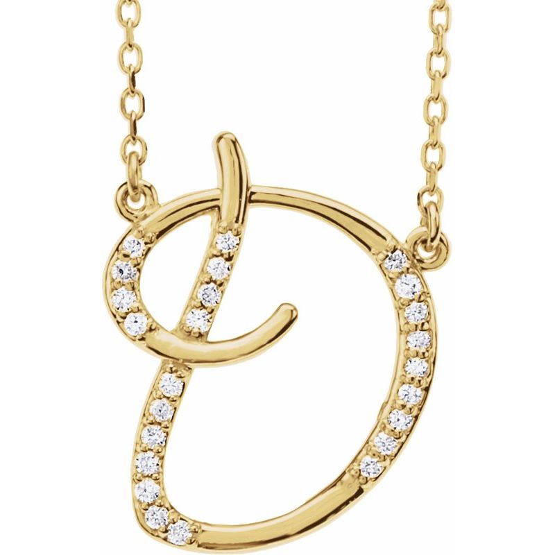 Natural Diamond Initial 16″ Necklace No. 2