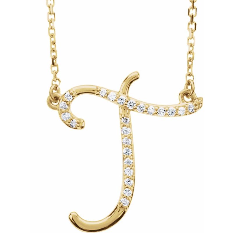 Natural Diamond Initial 16″ Necklace No. 2