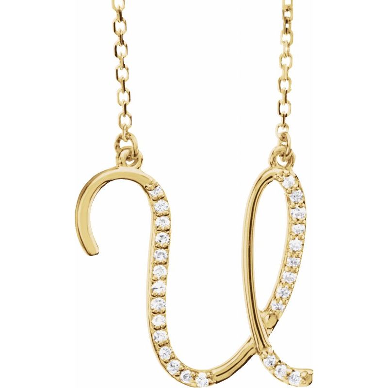Natural Diamond Initial 16″ Necklace No. 2