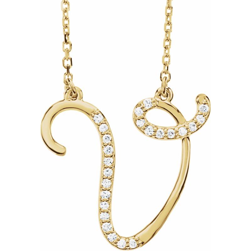 Natural Diamond Initial 16″ Necklace No. 2