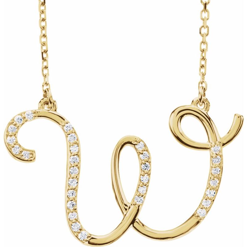 Natural Diamond Initial 16″ Necklace No. 2