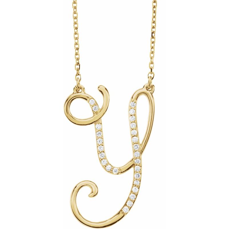 Natural Diamond Initial 16″ Necklace No. 2