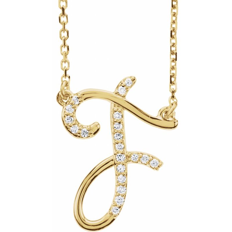 Natural Diamond Initial 16″ Necklace No. 2
