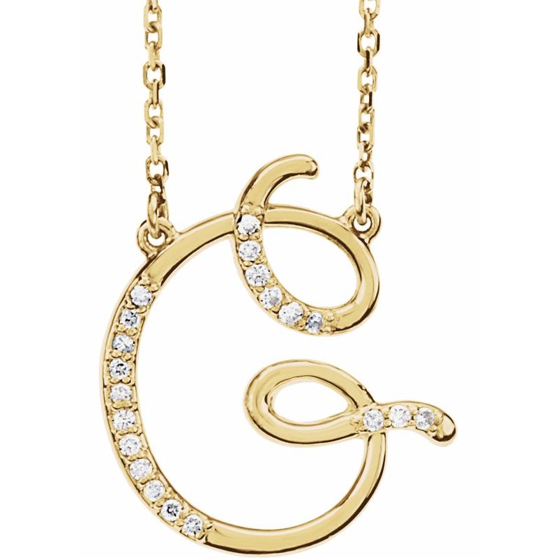 Natural Diamond Initial 16″ Necklace No. 2