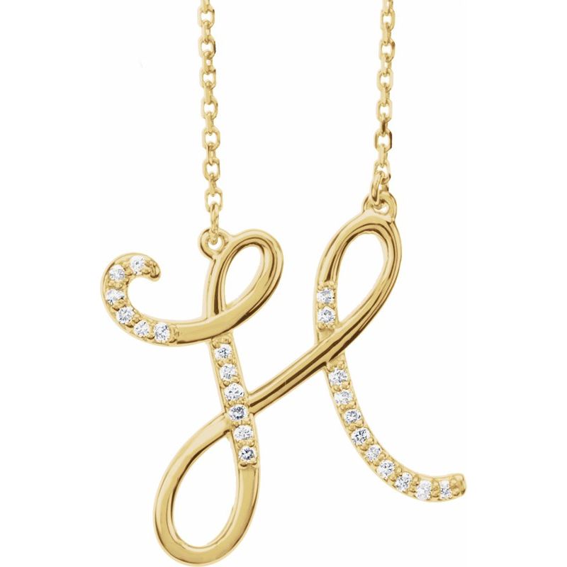 Natural Diamond Initial 16″ Necklace No. 2