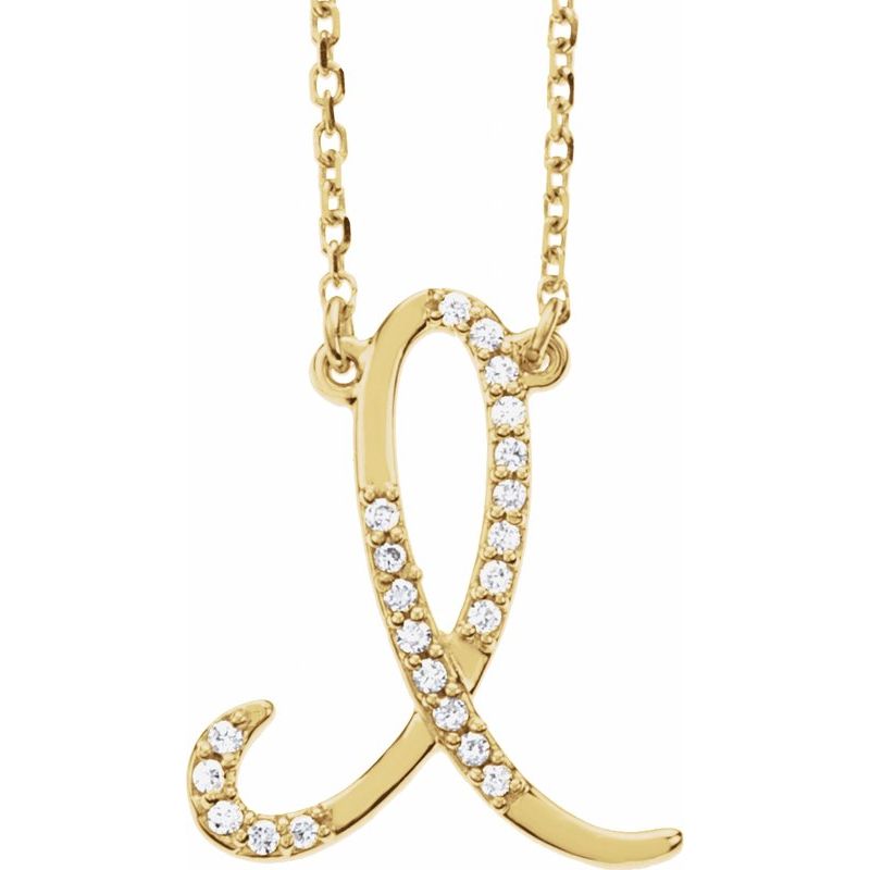 Natural Diamond Initial 16" Necklace No. 2