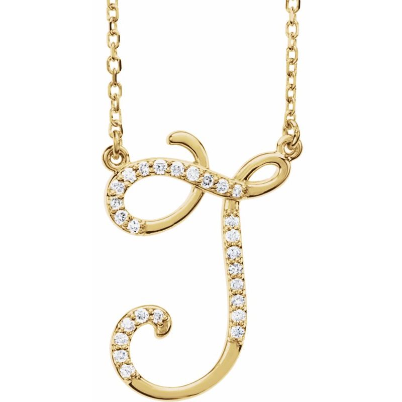 Natural Diamond Initial 16″ Necklace No. 2