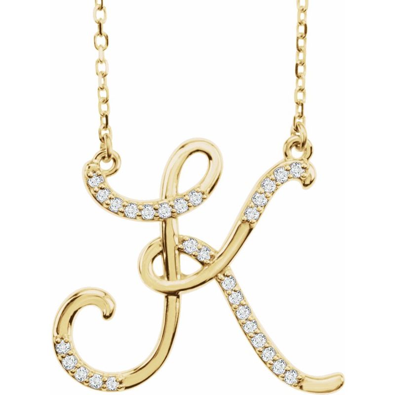 Natural Diamond Initial 16″ Necklace No. 2