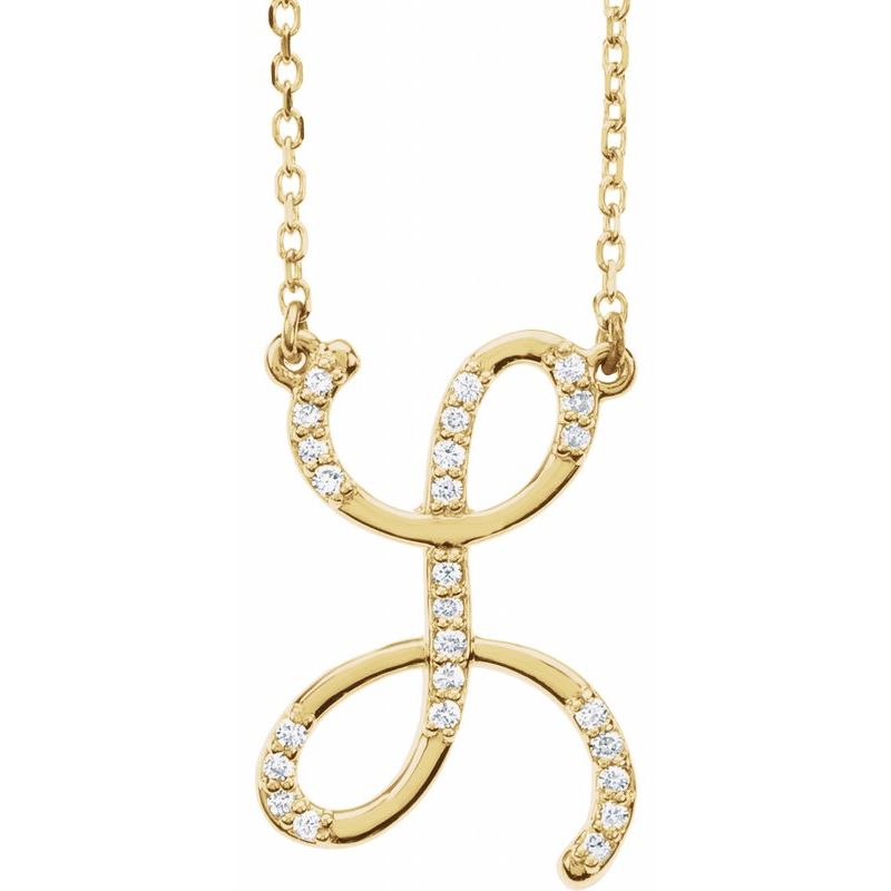 Natural Diamond Initial 16″ Necklace No. 2