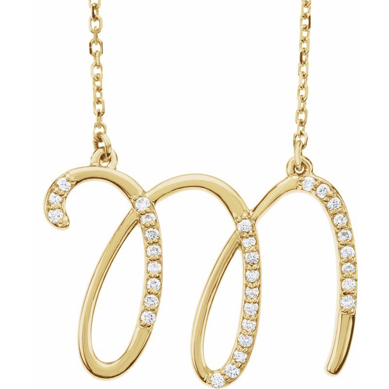 Natural Diamond Initial 16″ Necklace No. 2