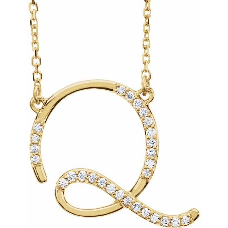 Natural Diamond Initial 16″ Necklace No. 2