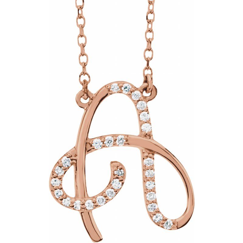 Natural Diamond Initial 16″ Necklace No. 2