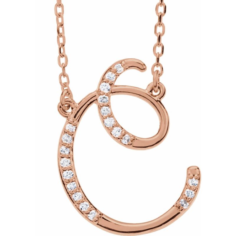 Natural Diamond Initial 16″ Necklace No. 2