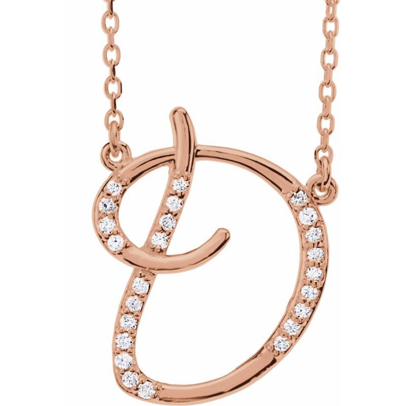 Natural Diamond Initial 16″ Necklace No. 2