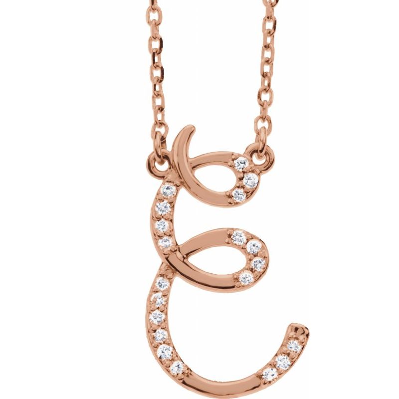 Natural Diamond Initial 16″ Necklace No. 2