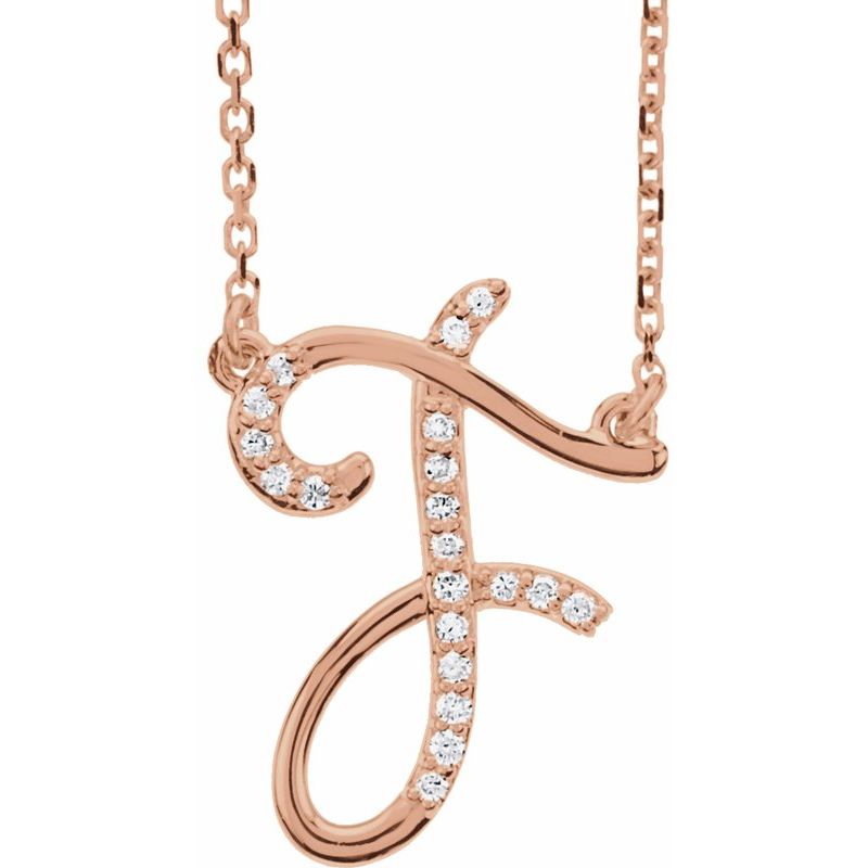 Natural Diamond Initial 16″ Necklace No. 2