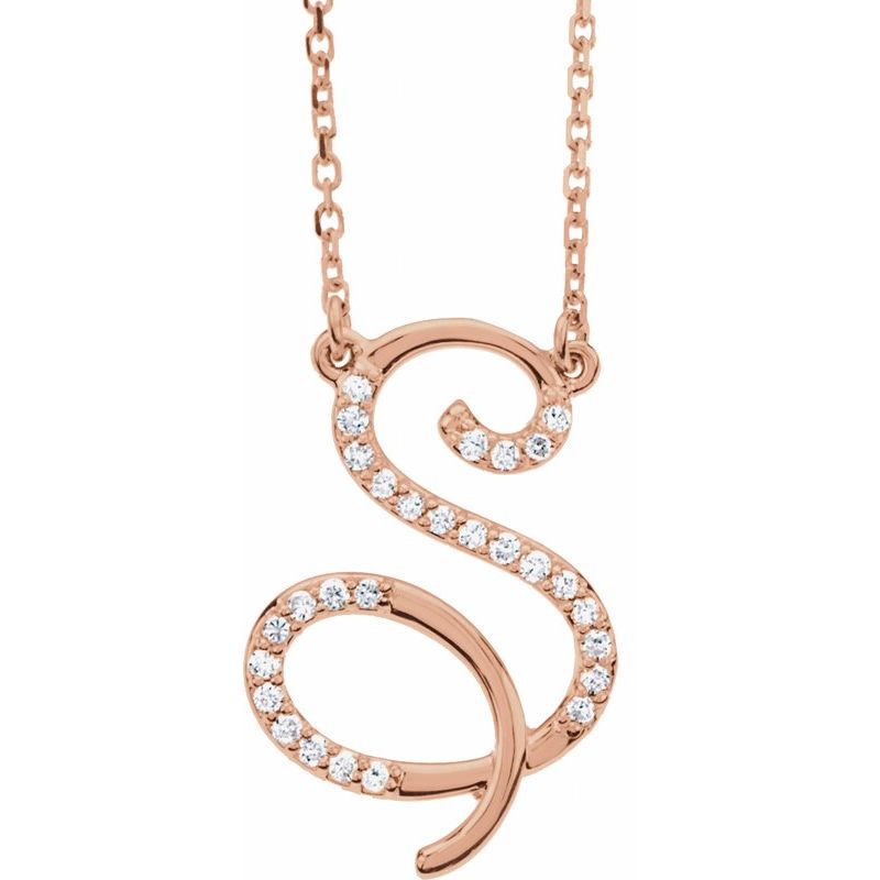 Natural Diamond Initial 16″ Necklace No. 2