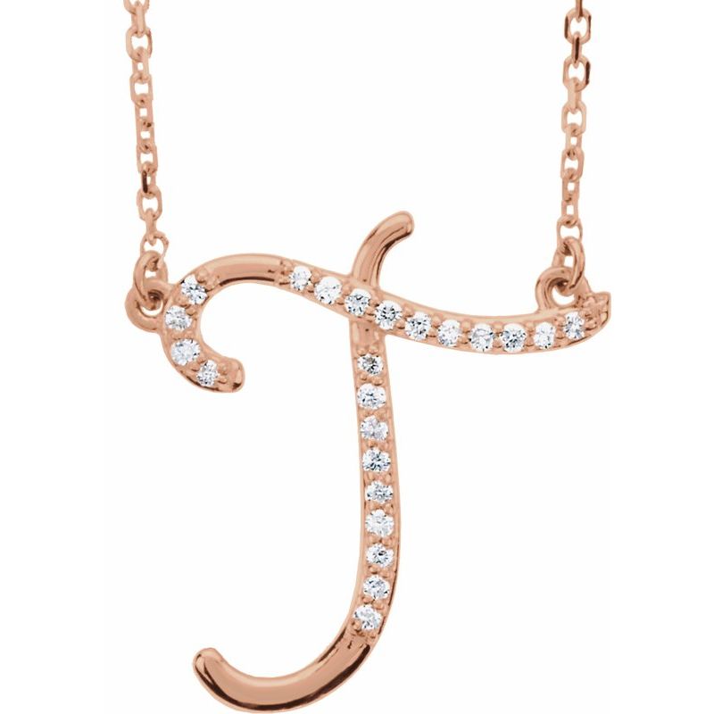 Natural Diamond Initial 16″ Necklace No. 2