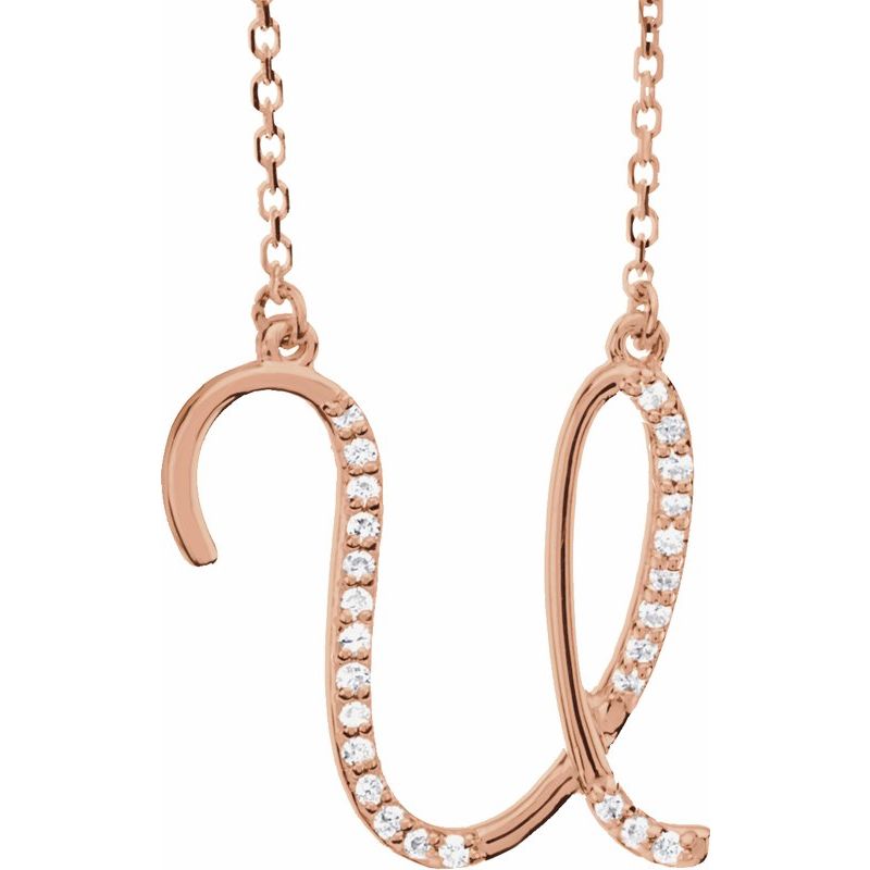 Natural Diamond Initial 16″ Necklace No. 2