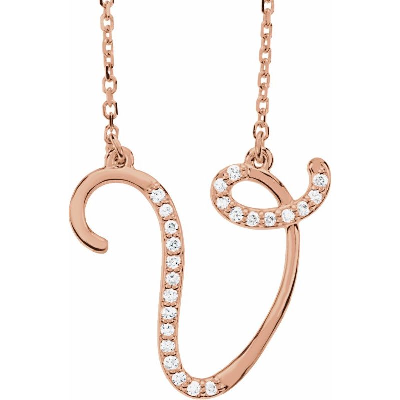 Natural Diamond Initial 16″ Necklace No. 2