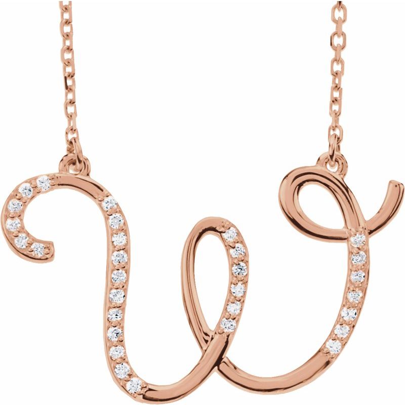 Natural Diamond Initial 16″ Necklace No. 2
