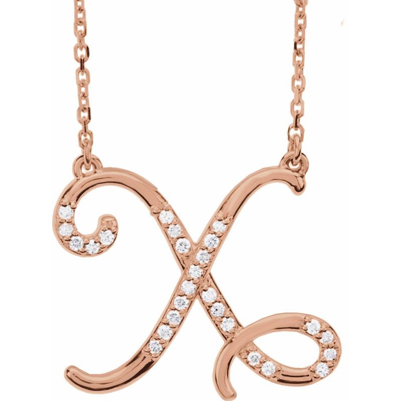 Natural Diamond Initial 16″ Necklace No. 2