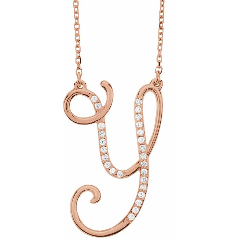 Natural Diamond Initial 16″ Necklace No. 2
