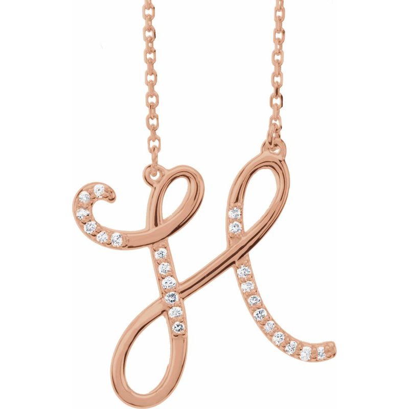Natural Diamond Initial 16″ Necklace No. 2