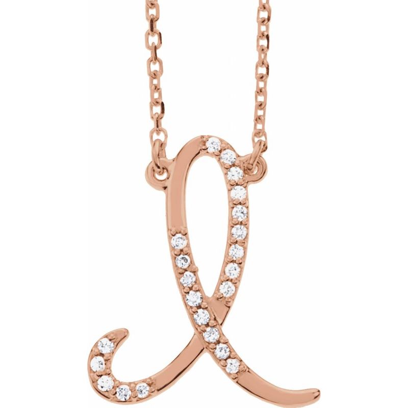 Natural Diamond Initial 16″ Necklace No. 2