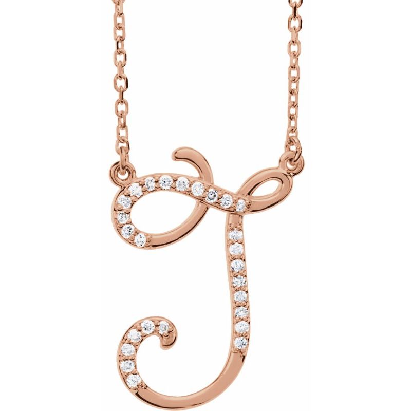 Natural Diamond Initial 16″ Necklace No. 2