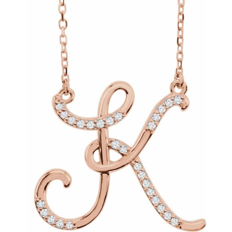Natural Diamond Initial 16″ Necklace No. 2