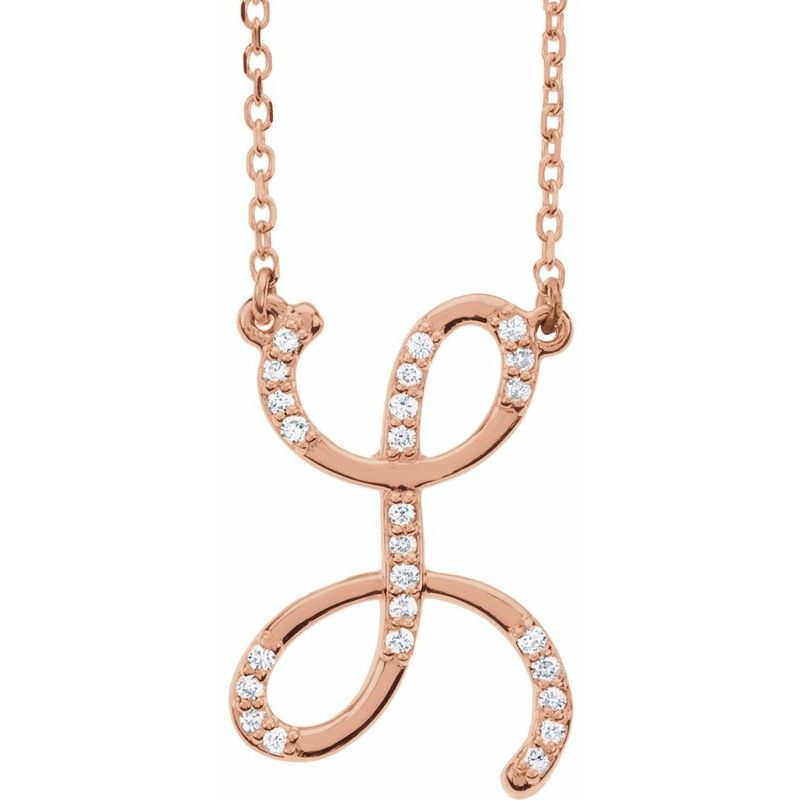 Natural Diamond Initial 16″ Necklace No. 2