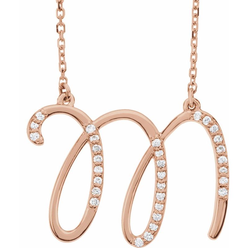 Natural Diamond Initial 16″ Necklace No. 2