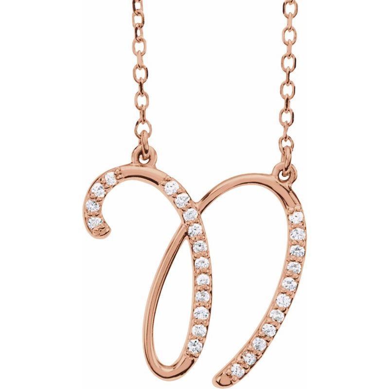 Natural Diamond Initial 16″ Necklace No. 2