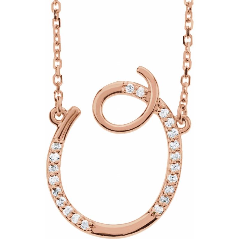 Natural Diamond Initial 16″ Necklace No. 2