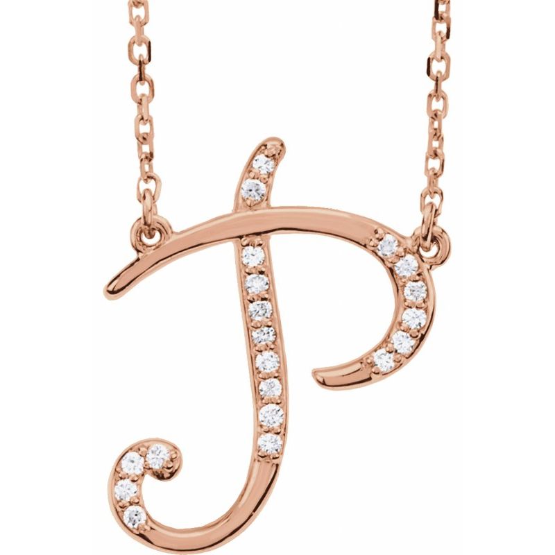 Natural Diamond Initial 16″ Necklace No. 2