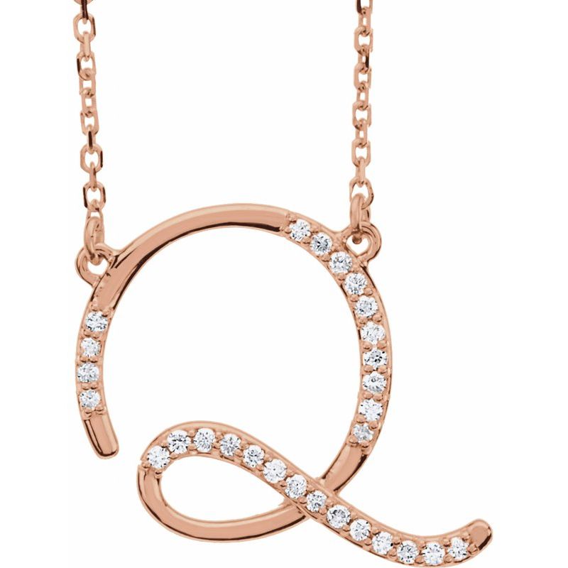 Natural Diamond Initial 16″ Necklace No. 2