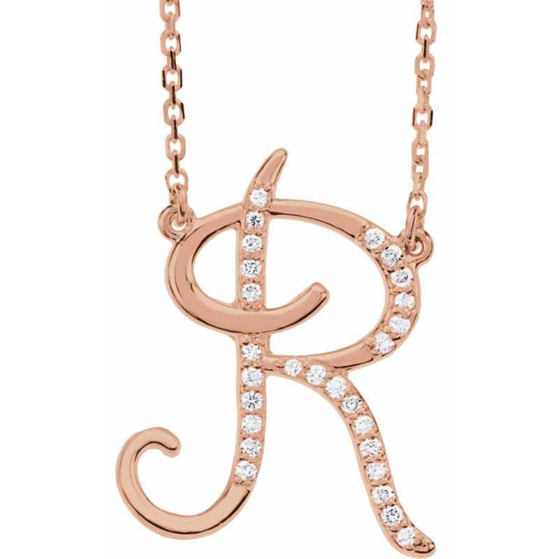 Natural Diamond Initial 16″ Necklace No. 2