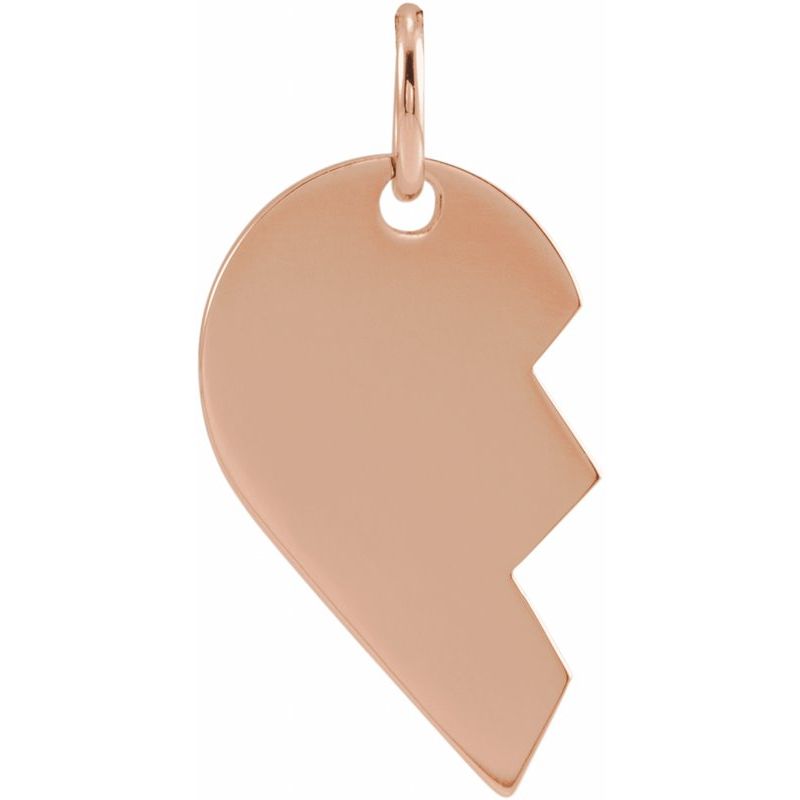 Engravable Broken Heart Necklace or Pendant
