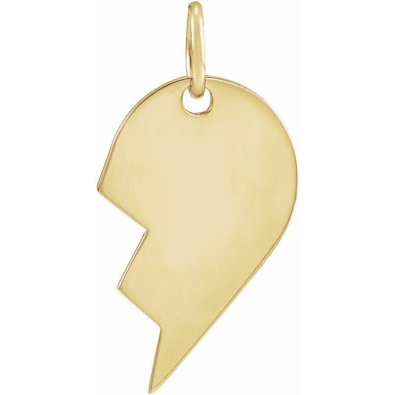 Engravable Broken Heart Necklace or Pendant