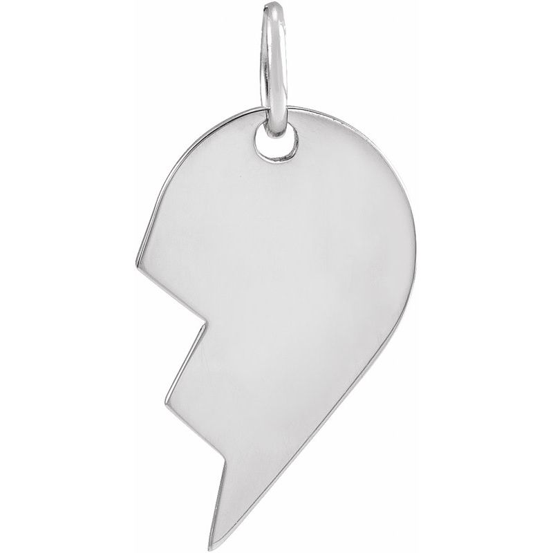 Engravable Broken Heart Necklace or Pendant