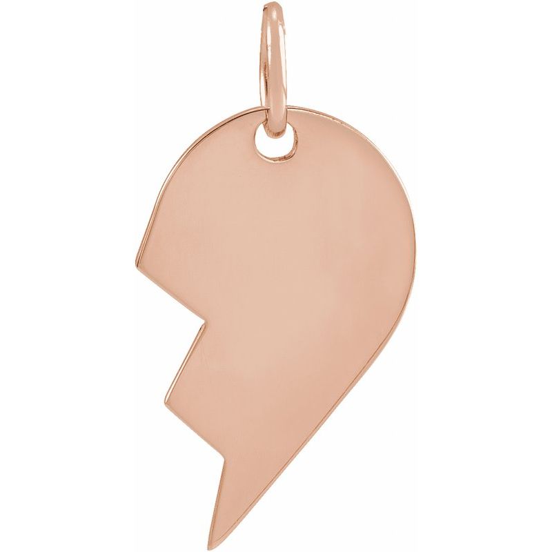 Engravable Broken Heart Necklace or Pendant