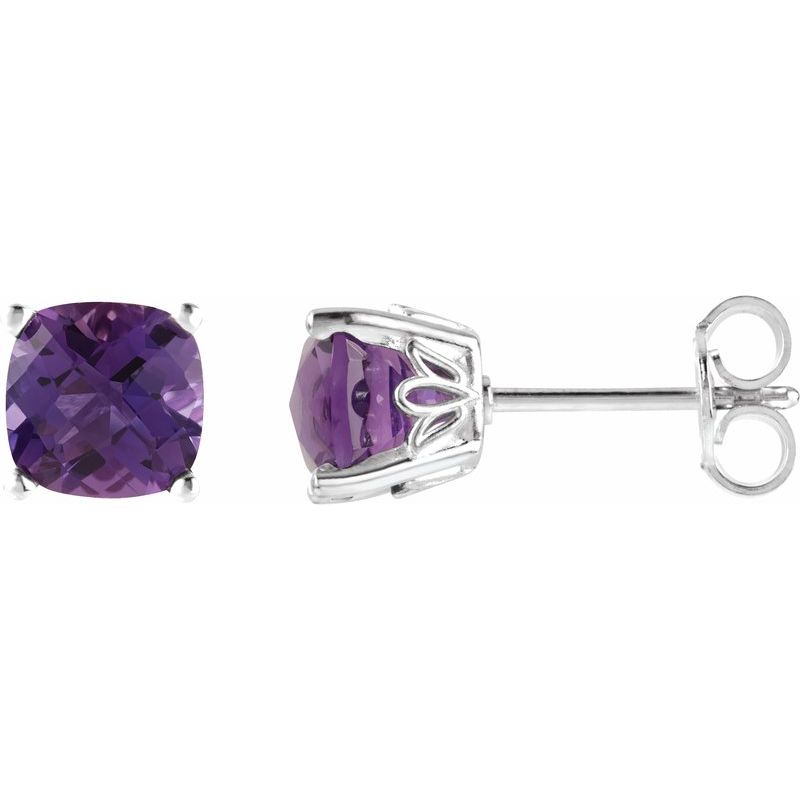 Solitaire Scroll Setting Stud Earrings No. 4