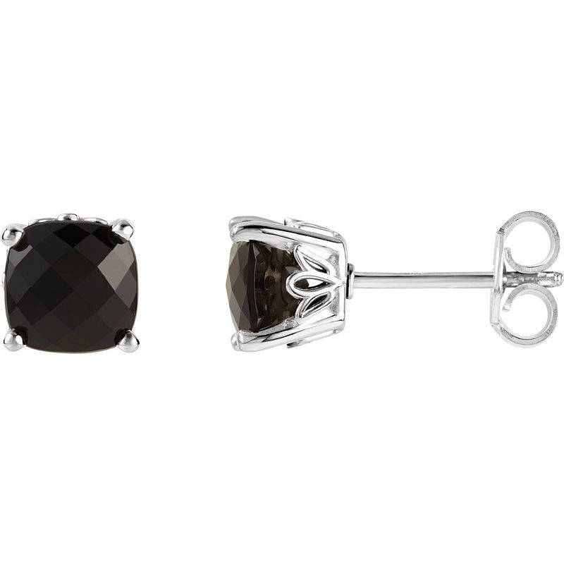 Solitaire Scroll Setting Stud Earrings No. 4