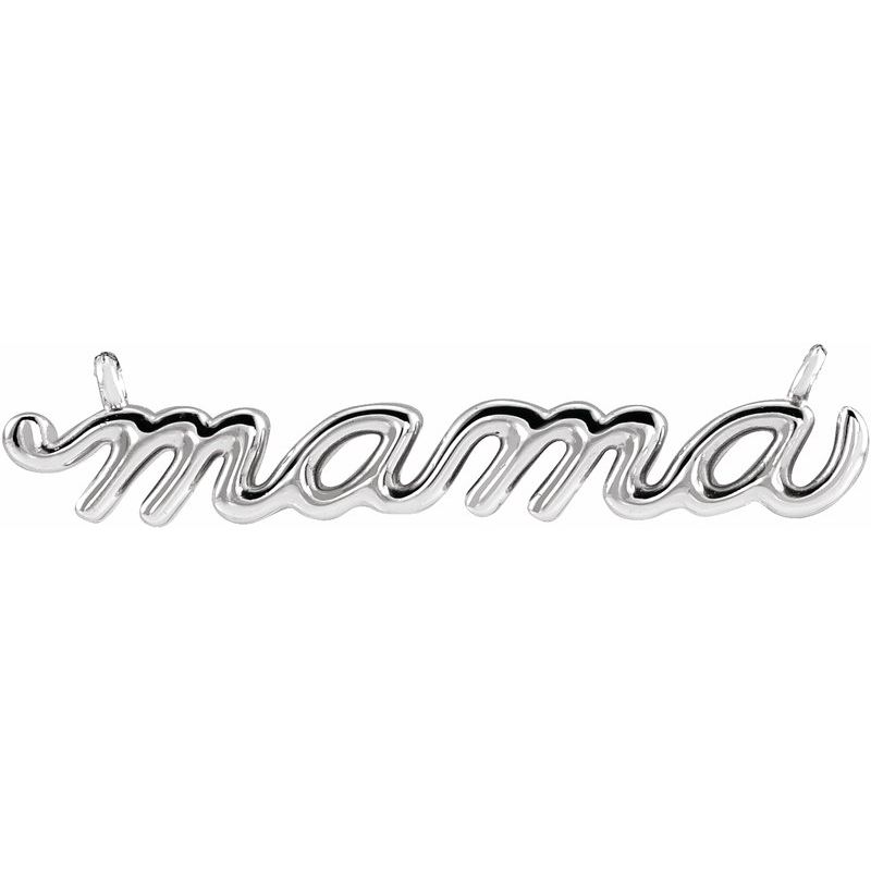 Petite Mama Script Necklace or Center