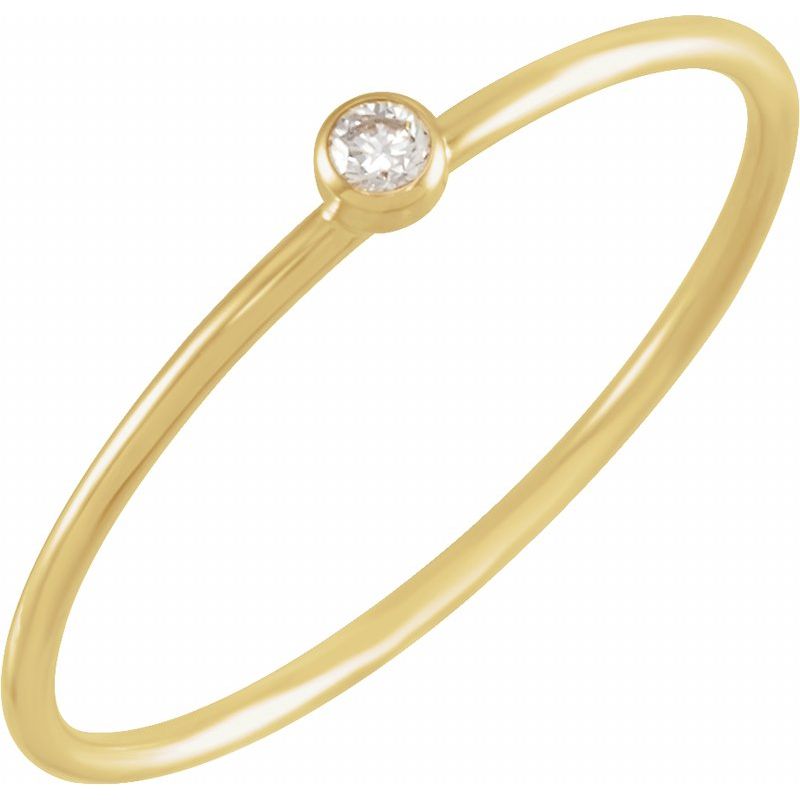.03 ct Natural Diamond Stackable Ring Size